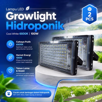 TaffLED Grow Light LED Lampu Tanaman Hidroponik Cool White 10W - PR65 - Black