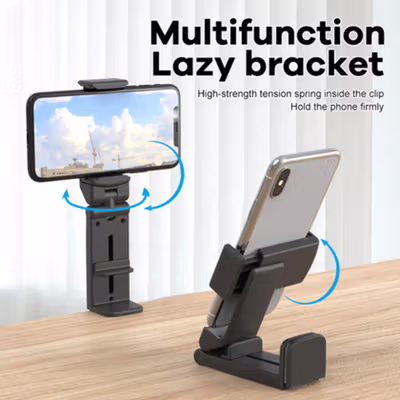 ELENXS Dudukan Smartphone Stand 360 Rotation Desk Clamp Portable - EX-36 - Black