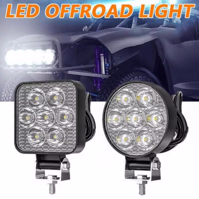 DXZ Lampu Sorot Tembak Mobil LED Floodlight Cool White 6500K IP65 21W Round - DX21 - Black
