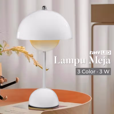 TaffLED Lampu Meja Hias LED Dimmable Modern Mushroom 3 Color 3W - LM39 - White