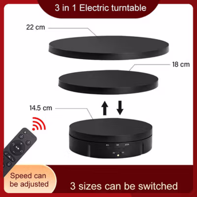 KNOTOUS Alas Putar Rotating Display Stand Turntable 3in1 with Remote - KN360 - Black