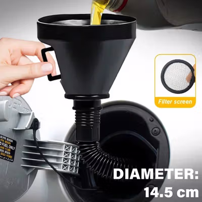 OTOHEROES Corong Oli Bensin Minyak Motor Mobil Wide Flexible Funnel 14.5cm - FL38 - Black — gambar 1