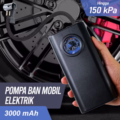 EAFC Pompa Ban Mobil Elektrik Inflator Portable 3000mAh - SCK619-5 - Black