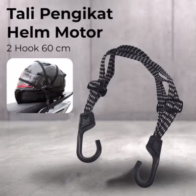 MOTOWOLF Tali Pengikat Helm Motor Strap Adjustable 2 Hook 60cm - WP01 - Black White — gambar 1