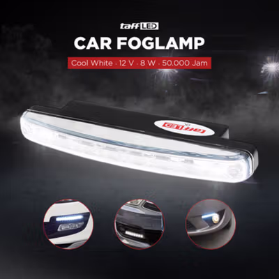 TaffLED Lampu Kabut Mobil Car Foglamp DRL LED Cool White 12V 8W 1 PCS - QC - Black