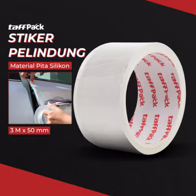 TaffPACK Stiker Pelindung Mobil Car Scratchproof Protector Tape 3M 50mm - C39906 - Transparent — gambar 1