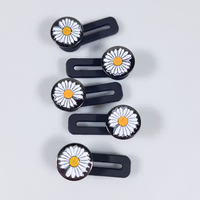 DREAMF Kancing Jeans Button Extender Metal Elastic 5 PCS Daisy - D17 - Silver