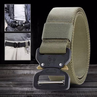 Rhodey Tali Ikat Pinggang Canvas Nylon Army Military Tactical 125cm - MU056 - Army Green — gambar 1