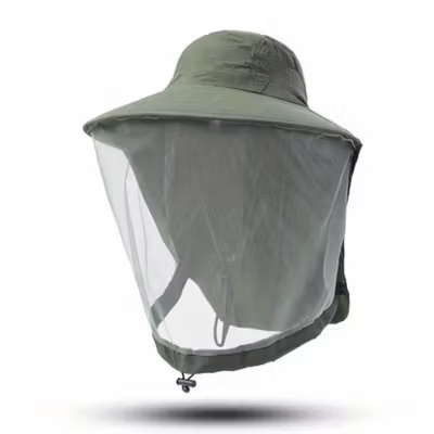 Rhodey Topi Rimba Outdoor Anti Nyamuk UV Protection Boonie Hat - UF122 - Green