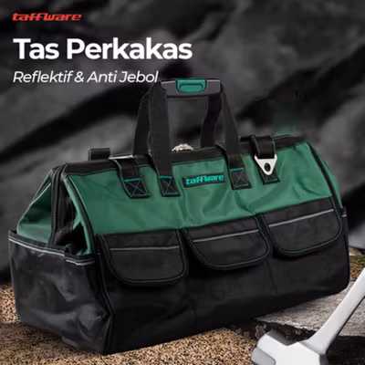 Taffware Tas Perkakas Storage Waterproof Reflective with Hard Cover 18 Inch - A03392 - Green