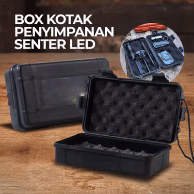 TaffGUARD Box Kotak Penyimpanan Plastik Senter LED 19x11x6.5cm - FN04 - Black