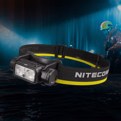 NITECORE Senter Kepala Headlamp LED Triple Light IP68 6000mAh - NU53 - Black — gambar 1