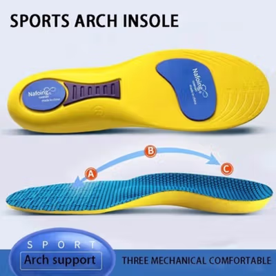 Nafoing Insole Sepatu Alas Kaki Orthopedic Sole Shock Absorption EVA 43-44 - EL05 - Yellow