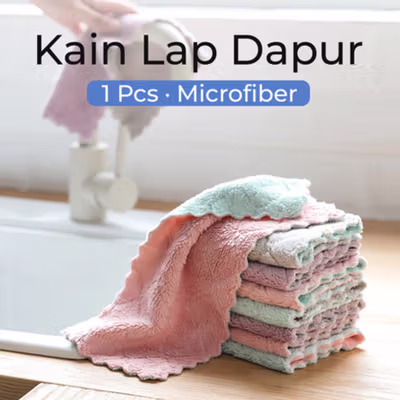 eTya Kain Lap Dapur Microfiber Cleaning Cloth Quick Dry 1 PCS - W-20 - Mix Color