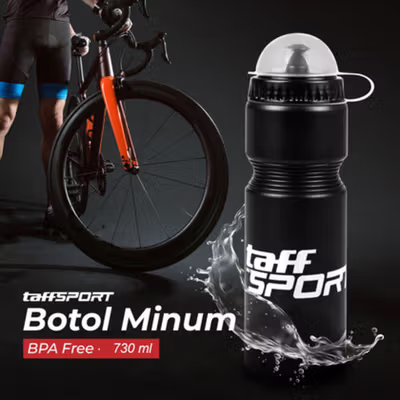 TaffSPORT Botol Minum Sepeda Olahraga Plastik BPA Free 730ml - 30A11 - Black