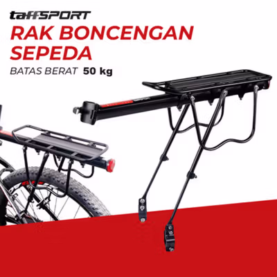 TaffSPORT Rak Boncengan Belakang Sepeda Rear Rack Screw Mount - RCK-103 - Black