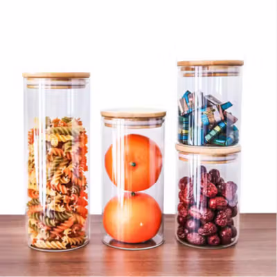 One Two Cups Toples Kaca Penyimpanan Makanan Kedap Udara Storage Jar 100ml - J001 - Transparent — gambar 1