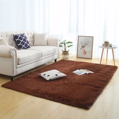 DRESHOME Karpet Matras Bulu Velvet Non-Slip Living Room Rug 80x120cm - DE2002 - Brown