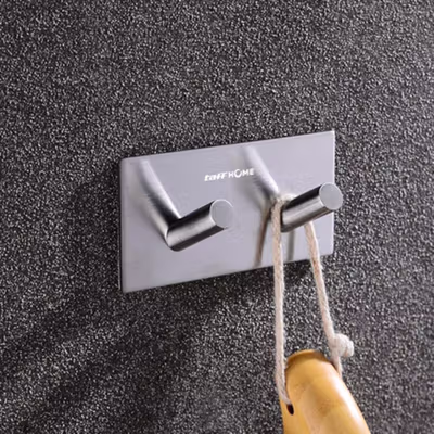 TaffHOME Gantungan Dinding Kapstok Hook 2 Hanger - MT30 - Silver