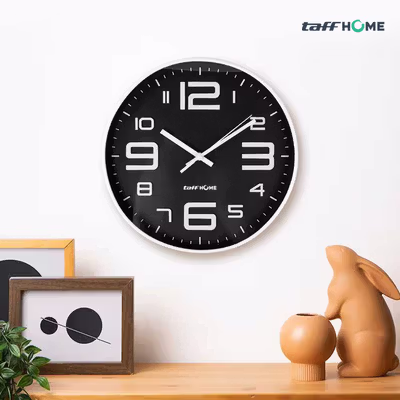 TaffHOME Jam Dinding Bulat Quartz Creative Design Modern 29cm - H6588 - Black