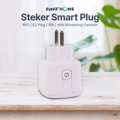 TaffHOME Steker Tuya Smart Plug WiFi EU Plug 16A Monitoring Function - S21 - White