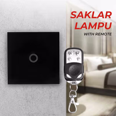 TaffHOME Saklar Lampu Luxury Touch LED with Remote 1 Gang - XJG-DH001 - Black
