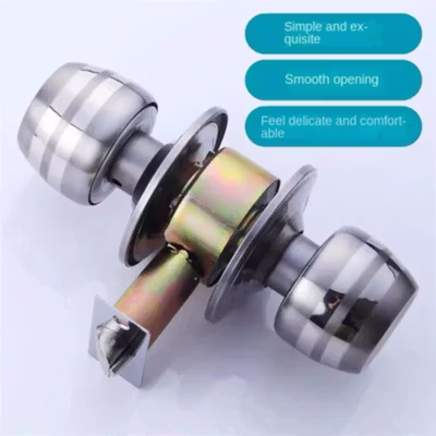 AXAU Kunci Handle Bulat Putar Pintu Kamar Mandi Bathroom Knob Lock - 5831 - Silver