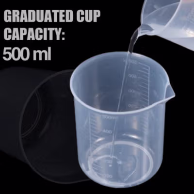 VYROX LITE Gelas Ukur Plastik Dapur Laboratorium Measuring Cup 500ml - BR04 - Transparent — gambar 1