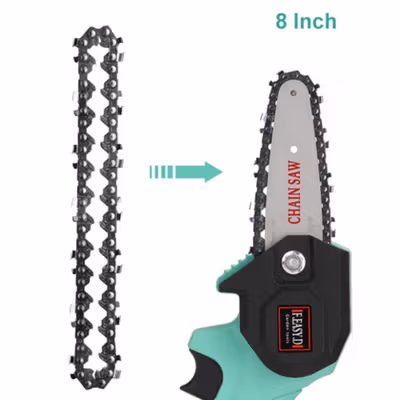 KUAIQU Rantai Gergaji Mesin Hardness Steel Chainsaw Chain 8 Inch - KQ48 - Silver — gambar 1