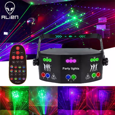 Alien Lampu Proyektor Disco Sensor Suara DMX512 240V 20W - AL15E - Black