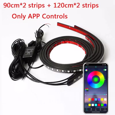 EJ's Lampu LED Strip Outdoor DIY Flexible App Controller RGB 30W 4 PCS - JIA4 - Black