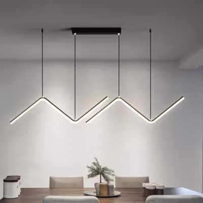 QINGYUNKE Lampu Gantung Hias Nordic Zig Zag Dimmable 3 Color 26W - QY38 - Black — gambar 1