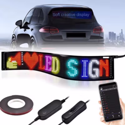 QYJSD LED Matrix Panel Bluetooth Colorful Display Kit 5V 59.5x12cm - JTPD-02-011 - Black — gambar 1