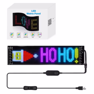RYDOX LED Matrix Panel Bluetooth Colorful Display Kit 5V 37.2x9cm - RD1664 - Black — gambar 1