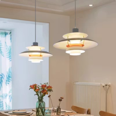 TaffLED Lampu Gantung Hias Flower Light 3 Color E27 12W 30cm - HLE27 - Gray — gambar 1