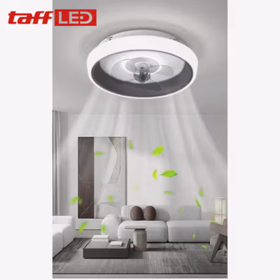 TaffLED Lampu Plafon LED Kipas Angin 75W 50cm Dimmable 3in1 Color - HY1 - Gray