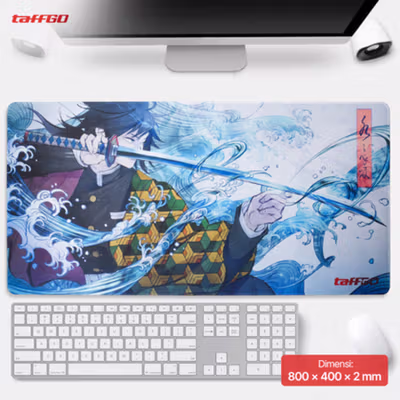 TaffGEAR Mouse Pad Gaming XL Demon Slayer Desk Mat 800x400x2mm - K-48 - Blue