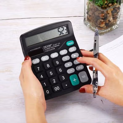 DEXIN Kalkulator Elektronik Solar Calculator 12 Digit - KK-837-12S - Black
