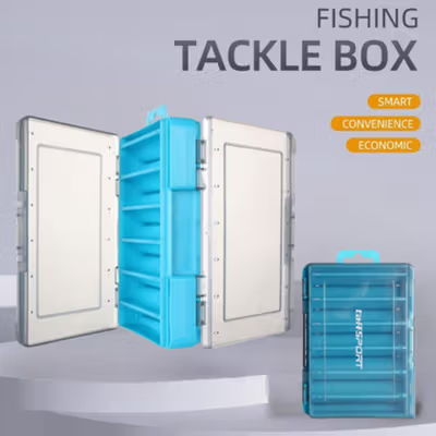 TaffSPORT Kotak Perkakas Pancing Kail Umpan Dua Sisi Tackle Box 12Grid - YR-12 - Blue