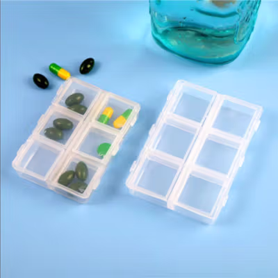 Kotak Perhiasan Aksesoris Plastic Storage Jewelry Box 6 Grid 1 PCS - HK6 - Transparent