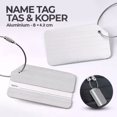 HEBA Tag Koper Gantungan Penanda Tas Aluminium - 608 - Silver