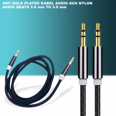 HiFi Kabel Audio Beats AUX Gold Plated 3.5mm to 3.5mm 1M - Black