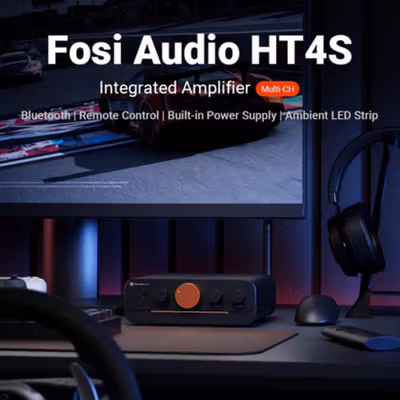 Fosi Audio Amplifier Bluetooth Outdoor Speaker 4 Channel Power - HT4S - Black — gambar 1