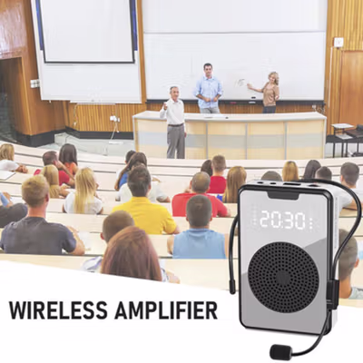 Marway Speaker Pinggang Microphone Bluetooth LED Amplifier Wireless - H3 - Black