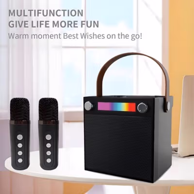 MUWIND Speaker Bluetooth Portable Karaoke with Wireless Microphone - WJ-A837 - Black