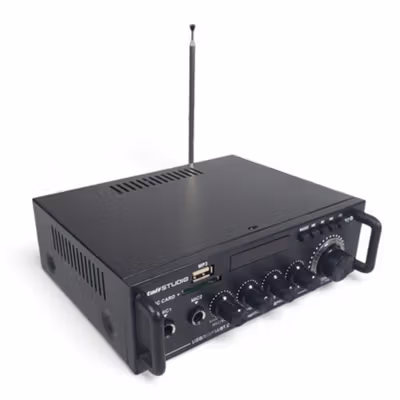 TaffSTUDIO Audio Amplifier Bluetooth Dual Channel with Remote - BT-198PRO - Black
