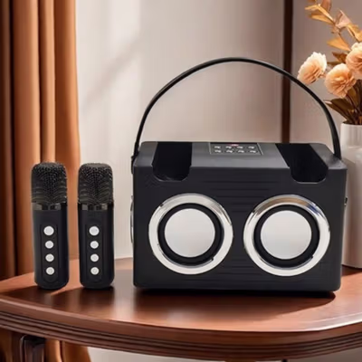 Yism Speaker Bluetooth Portable Karaoke with Wireless Microphone - WJ-A830 - Black