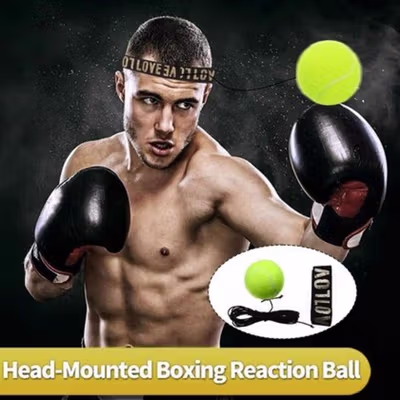 Boxing Reflex Ball Training Love with Headband - HC408 - Yellow