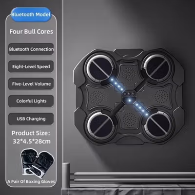 ELBOKERO Mesin Latihan Tinju Music Bluetooth Boxing Training Wall - EL04 - Black