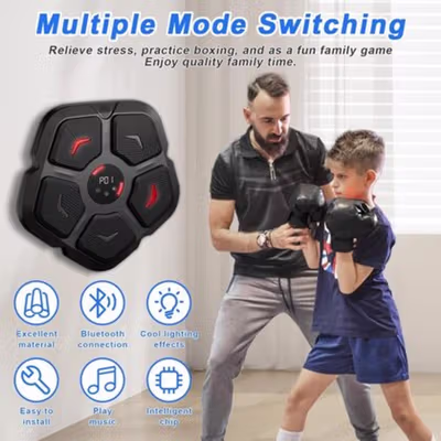 FICTOR Mesin Tinju Music Boxing Machine Wall Target Bluetooth 3 Mode - F12 - Black